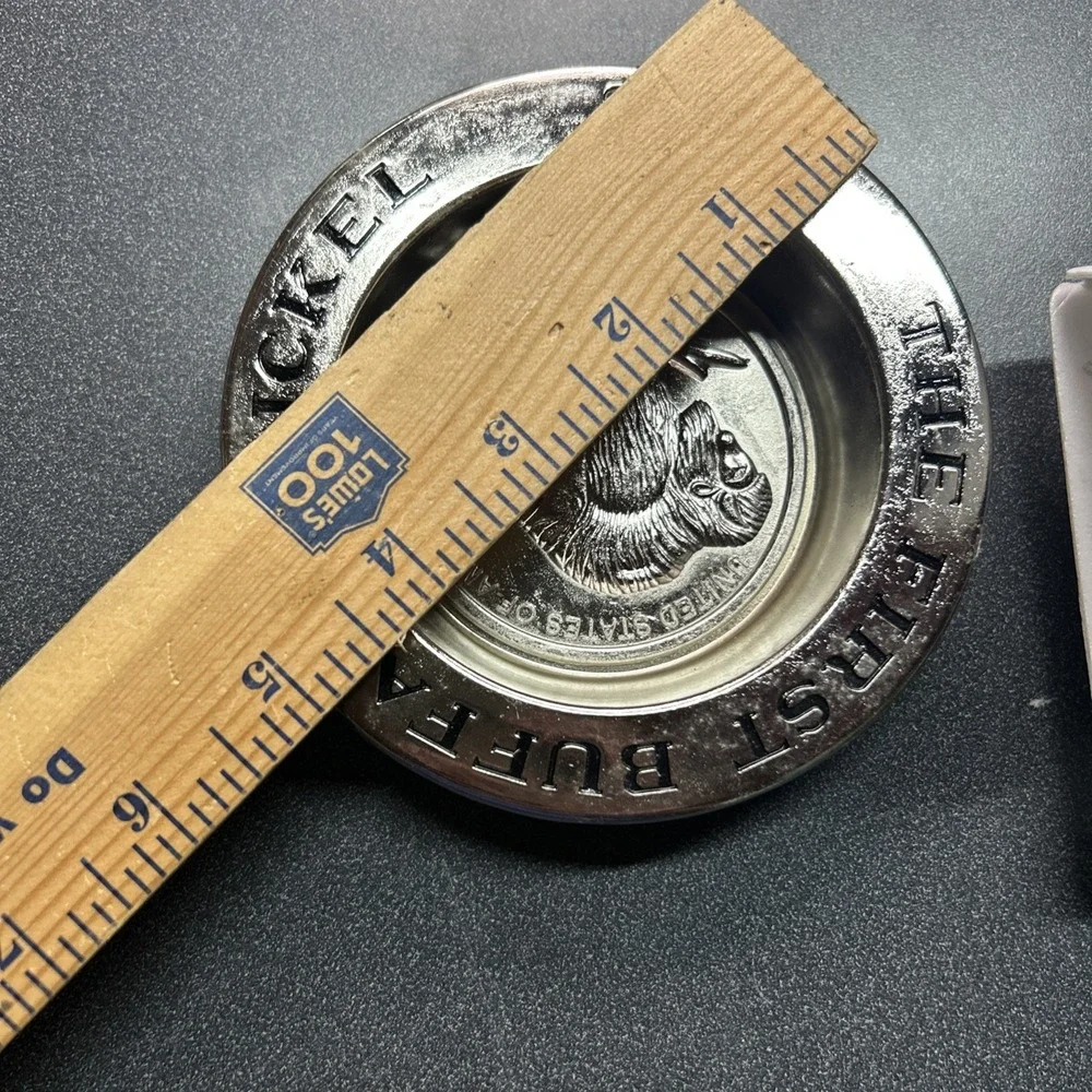 Buffalo Nickel Ash Tray METAL Collector Indian Cigar Aficionado With Soap